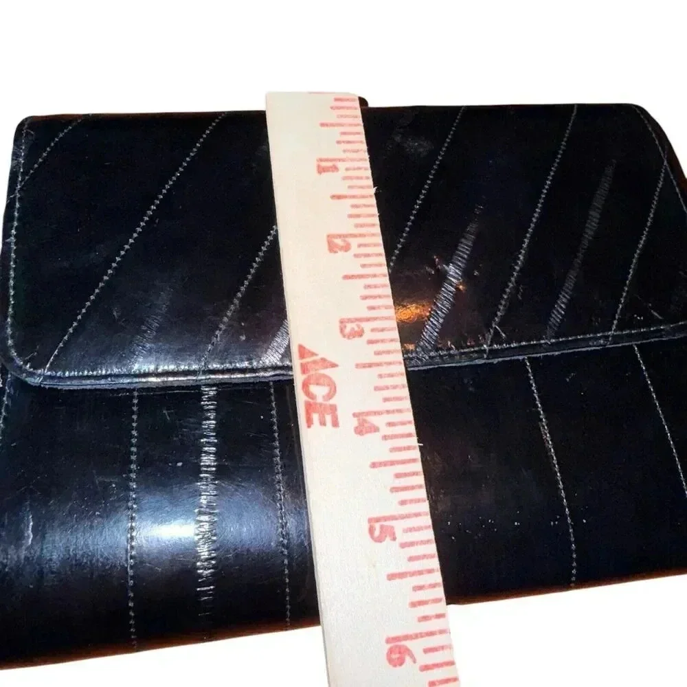 Vintage Eelskin Clutch Purse Handbag 80's Classic‎